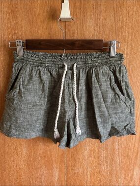Mossimo Supply Co. Olive Green Drawstring Linen Shorts